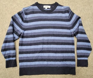 Suéter Calvin Klein Para Hombre Azul Rayas Talla L Extra Fino 100% Lana Merino - Imagen 1 de 5