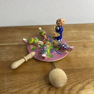 Hühner füttern picken Holz Handspielzeug handbemalt russisch Vintage - Bild 1 von 14