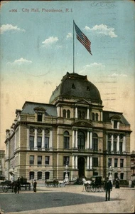 Providence,RI City Hall, Horse & Buggy 1909 Rhode Island Postcard - Picture 1 of 2