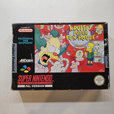 Krusty’s Super Fun House + Box, Insert, Manual - SNES - Tested & Working - Image 1 of 4