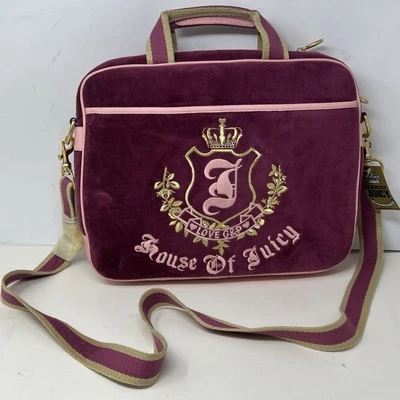 VTG Juicy Couture Laptop Computer Bag Velvet Velour Messenger House Of Juicy - Image 1 of 4