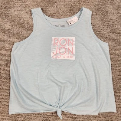 NEW Ron Jon Surf Shop Knotted Tank Top Womens M Blue Graphic Beach Destination - Image 1 of 4