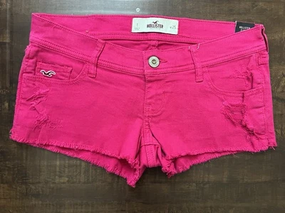 NUEVO CON ETIQUETAS HOLLISTER Mujer’s Jean DISTRESSED TIRO BAJO MICRO SHORTS Cremallera Mosca talla 1 Foto 1 de 4