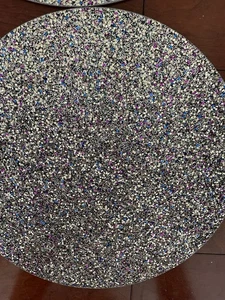 Kim Seybert Spotlight 15" Placemats Multicolor Glitter Round Set of 4 - Picture 1 of 4