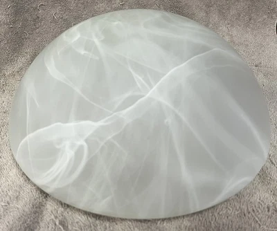 Vintage Frosted Marble Swirls Opaque Light Shade Glass Diffuser - 9 3/4" - Image 1 of 4