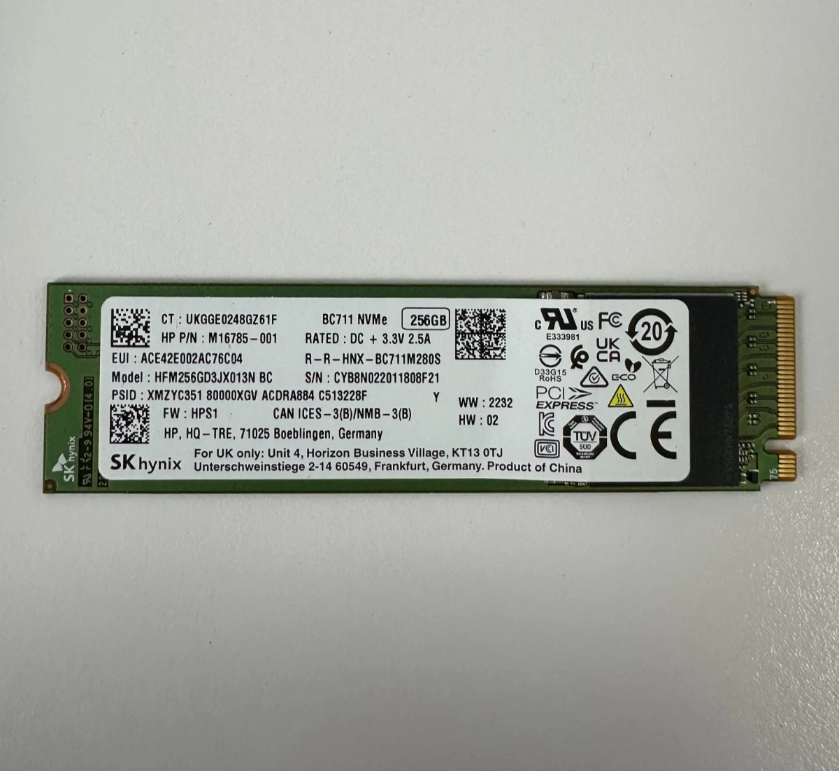 2枚セットSSD SK hynix M.2 SATA SSD128GB 動作確認済。