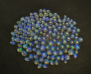 Natural Blue Fire Ethiopian Opal Mix Shape Cabochon Stone 30 Pcs 4-10 MM 10 CT