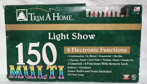 Vintage Kmart Christmas Tree Lights 150 Trim A Home 8 Functions Multi Color NOS - Picture 1 of 6
