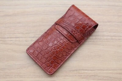 Bolsa de reloj roja marrón con estampado de cocodrilo Estuche de relojes de cuero Almacenamiento Viaje Foto 1 de 4