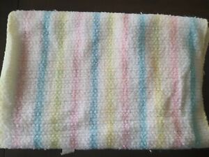 VTG Beacon WPL 1675 Acrylic Pastel Stripes Baby Blanket USA MADE receiving soft