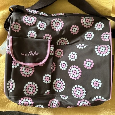 Bolsa de pañales Baby Ziggles ROSA y marrón nueva con etiquetas Foto 1 de 4