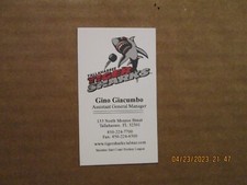 ECHL Tallahassee Tiger Sharks Vintage Defunct Team Logo Business Card