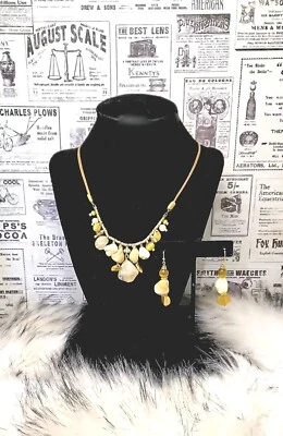 COOKIE LEE 🍪 Dainty Gold-tone 9"L Necklace + 2"L Earrings Ja2 - Image 1 of 4