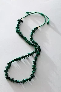 Free People Malachite Single Strand Beaded Necklace - Picture 1 of 7