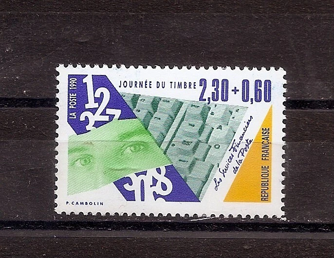 99c Starts - FRANCE Journee de Timbre 1990 Scott B613 Yvert 2460 - Image 1 of 1