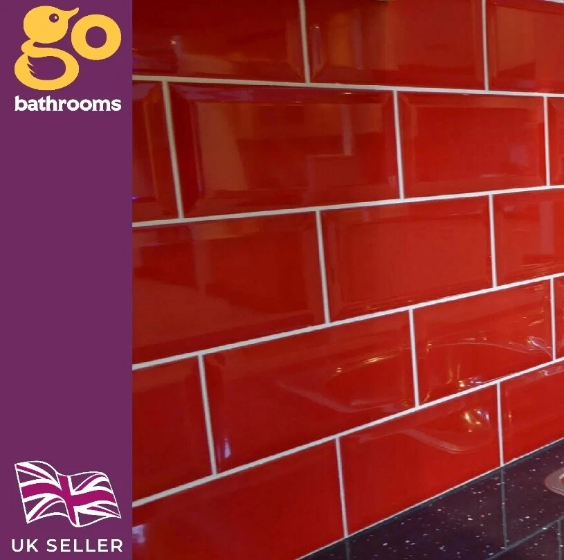 Red Metro Ceramic Wall Tile Subway Bulk Buy 10m² 20m² 30m² 100x200mm - Image 1 of 1