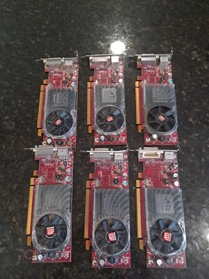 6 Lot Dell ATI Radeon HD 3450 256MB DDR2 PCIe x16 DMS-59 Low Profile Video Card - Image 1 of 4