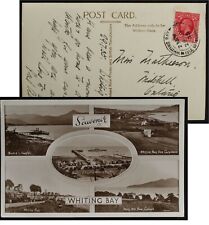 Whiting Bay Isle of Arran Scotland RPPC postmark 1935 to Canada topical message