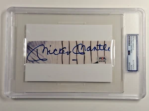 MICKEY MANTLE HUGE BOLD AUTO Custom 1/1 SLAB With postcard on back PSA/DNA #7205 - Picture 1 of 3