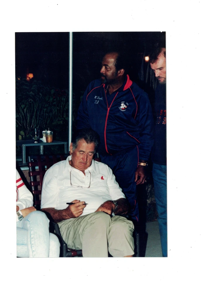 Ted Williams Luis Tiant Boston Red Sox Original 1980's Fantasy Camp 4x6 Photo - Image 1 of 1