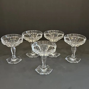 (5) Vintage Heisey Prisilla Colonial Champagner/Sherbert/Cocktail Gläser (#83) - Bild 1 von 9