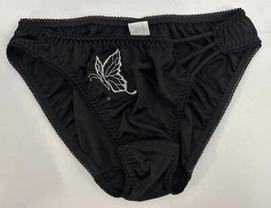 Bragas de bikini de colección talla XS negras con joyas mariposa triple cuerdas laterales - Imagen 1 de 10