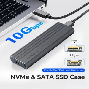 M.2 2280 NVME/SATA SSD-Gehäuse M.2 auf USB-C 3.1 Adapter, Kühlsystem, Aluminium - Bild 1 von 16