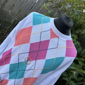 Jersey de colección Sweater Shop 100 % puro algodón pesado Argyle diamante - Imagen 1 de 18