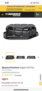 Spectra Premium HYP07A Engine Oil Pan For 01-10 Santa Fe Sportage Tucson - Bild 1 von 5