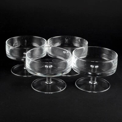 4 Glas Schalen Dessertgläser Eisgläser Eisschalen 9 cm Ø 12 cm Vintage - Bild 1 von 4