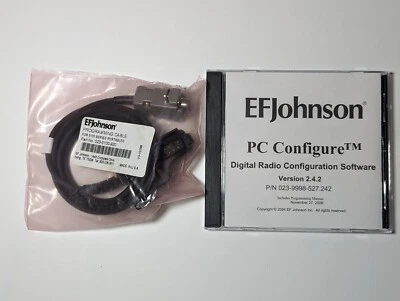 Cabo de programação RS232 EF Johnson Ascend 51SL 5100-ES EFJ5100 com software - Imagem 1 de 4