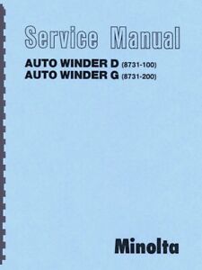 Minolta Auto Winder D and G Service & Repair Manual Reprint
