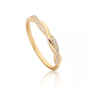 Anillo envolvente de diamantes de oro de 14 quilates de 0,10 quilates creado en laboratorio para su talla de 3 a 8 EE. UU. - Imagen 1 de 9