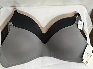 NWT Women's 3-Pack Rene Rofe Lightly Padded Wire Free Bra 40D - Picture 1 of 8