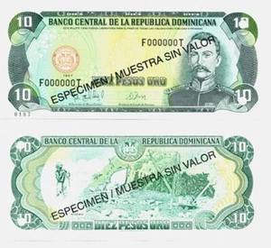 Dominican Rep. P153s (1997) (U) 10 Pesos (Specimen) ED - Picture 1 of 1