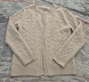 Cardigan donna House of Bruar puro cashmere taglia small beige - Foto 1 di 7