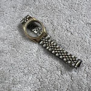 Seiko Watch Band Clasp Bracelet Band Case Stainless Steel Gold Tone Worn #0455 - Picture 1 of 7
