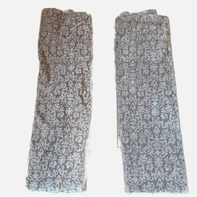 Juego de 2 paneles de cortina de herrajes de restauración barrocos rococó marrón rayón algodón Foto 1 de 4