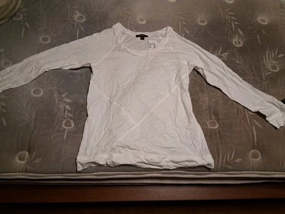 Donna Karan Sleepwear Top Medium White 100% Pima Cotton - Image 1 of 4