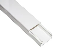 CANALINA PASSACAVI ADESIVA IN PVC MM 40X25 MT 2 CON COPERCHIO SCORREVOLE BIANCO - Foto 1 di 4