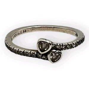 Pandora Sterling Silver CZ Ring S925 ALE Size M.5 2.1g - Picture 1 of 7
