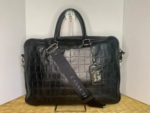 Coach Beckett schmaler Slip F72980 – schwarzes Leder mit Krokodillederprägung – gebraucht, in einwandfreiem Zustand  - Bild 1 von 12