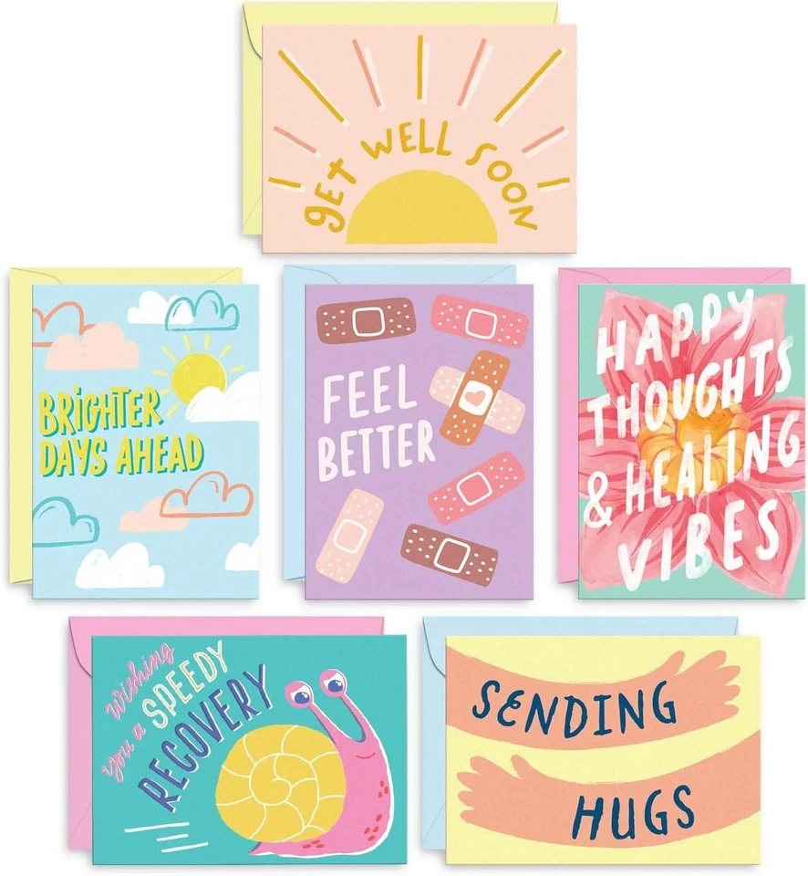 S&O Fun Get Well Cards with Envelopes, Colorful Card Set of 24 - Cute Gifts for - Image 1 of 4