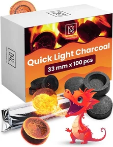 100 discos de carbón para quemar incienso - cachimba 100 piezas carbones de luz rápida - Imagen 1 de 8