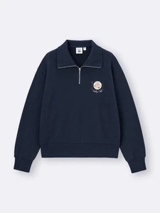Kirby Cafe x GU Sweatshirt Half Zip Pullover Navy 358445 New Japan 2025 PSL - Picture 1 of 5