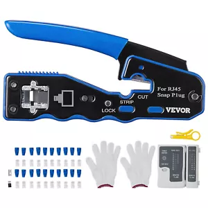 VEVOR Crimping Tool Ethernet Crimper RJ45/Cat5e/Cat6/Cat6a 8-Pin Modular Plugs - Picture 1 of 12