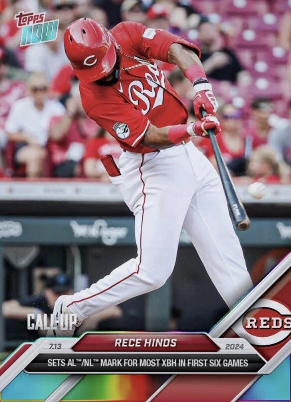 2024 Topps NOW Rainbow Call-Up Most XBH First 6 Games 7.13.24 RECE HINDS Digital - Image 1 of 1