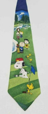 Snoopy Peanuts Golf Birdie on the Green 56 inches 100% Silk - Изображение 1 из 3