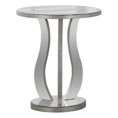 Accent Table Side End Nightstand Lamp Living Room Bedroom Mirror Grey - Image 1 of 4