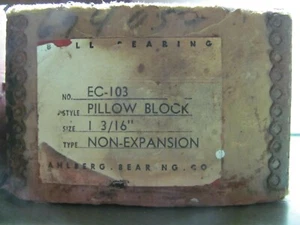 NOS Ahlberg Bearing Co. EC-103 Pillow Block Bearing Non Expansion 1 3/16" - Bild 1 von 6